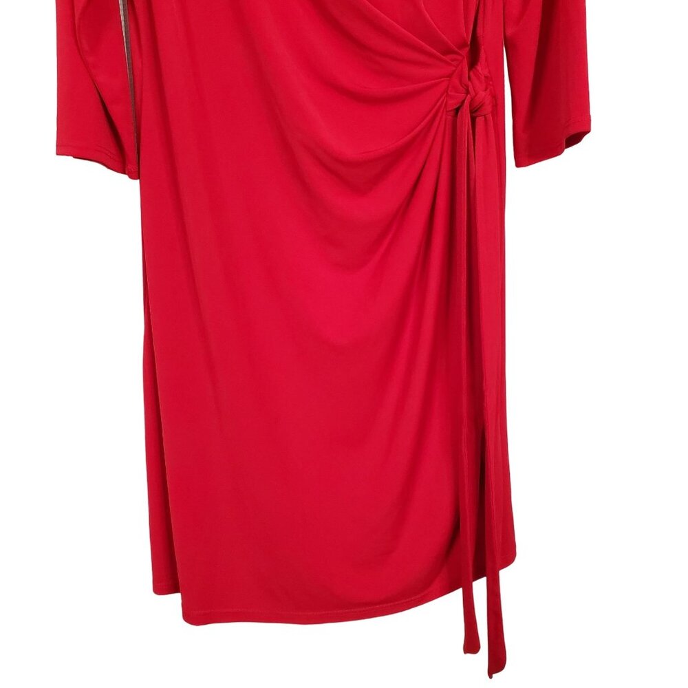 Chetta B 14 Dress Draped Stretch Jersey Knit Side Gathered Tie Ribbon Belt Party - Picture 6 of 8